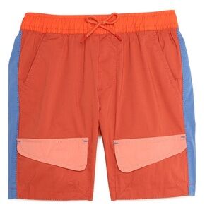 Big boy’s Color block wrinkle resistant Relaxed front flap‎ pockets Shorts XXL